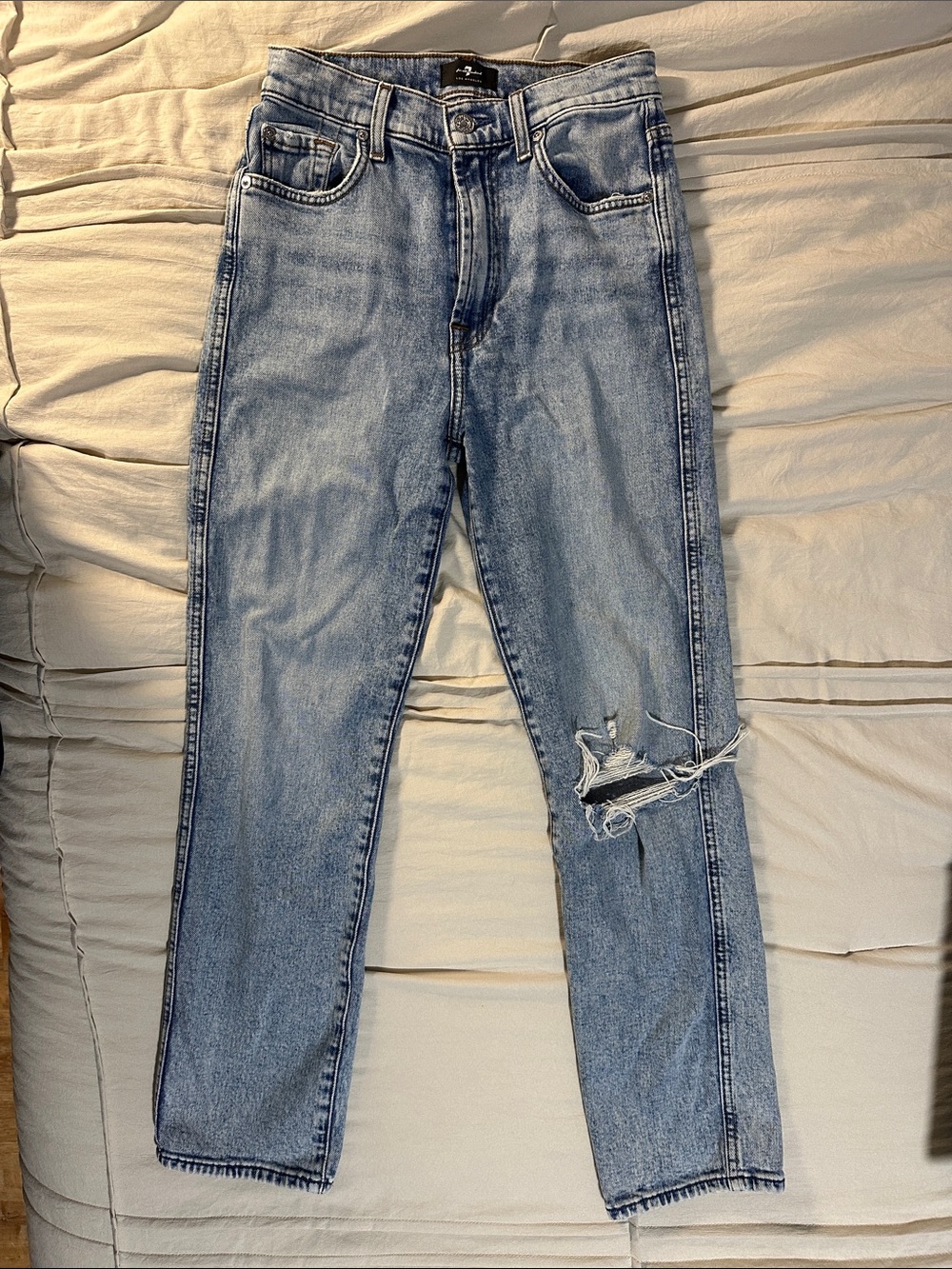Women’s 7 For All Mankind High Waist Cropped Straight Jeans - Size 25